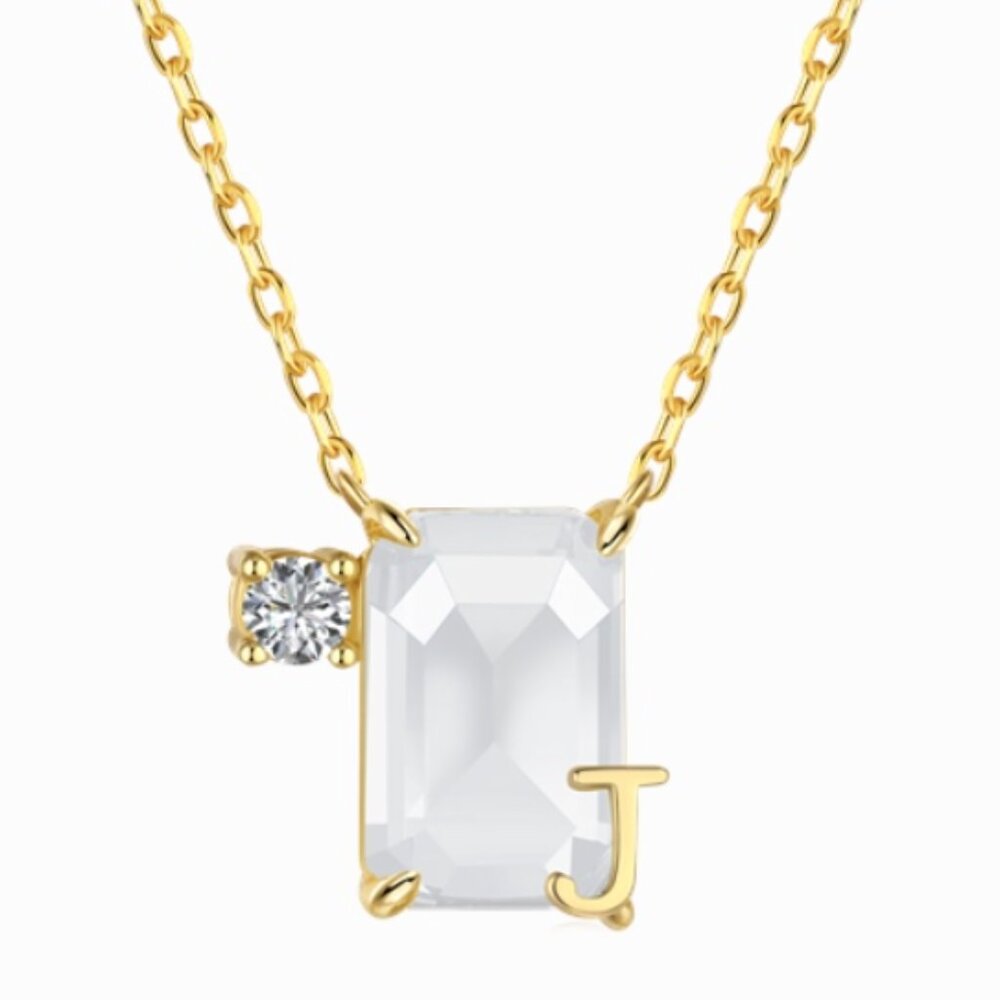Luxurious necklace with 2 stone pendant